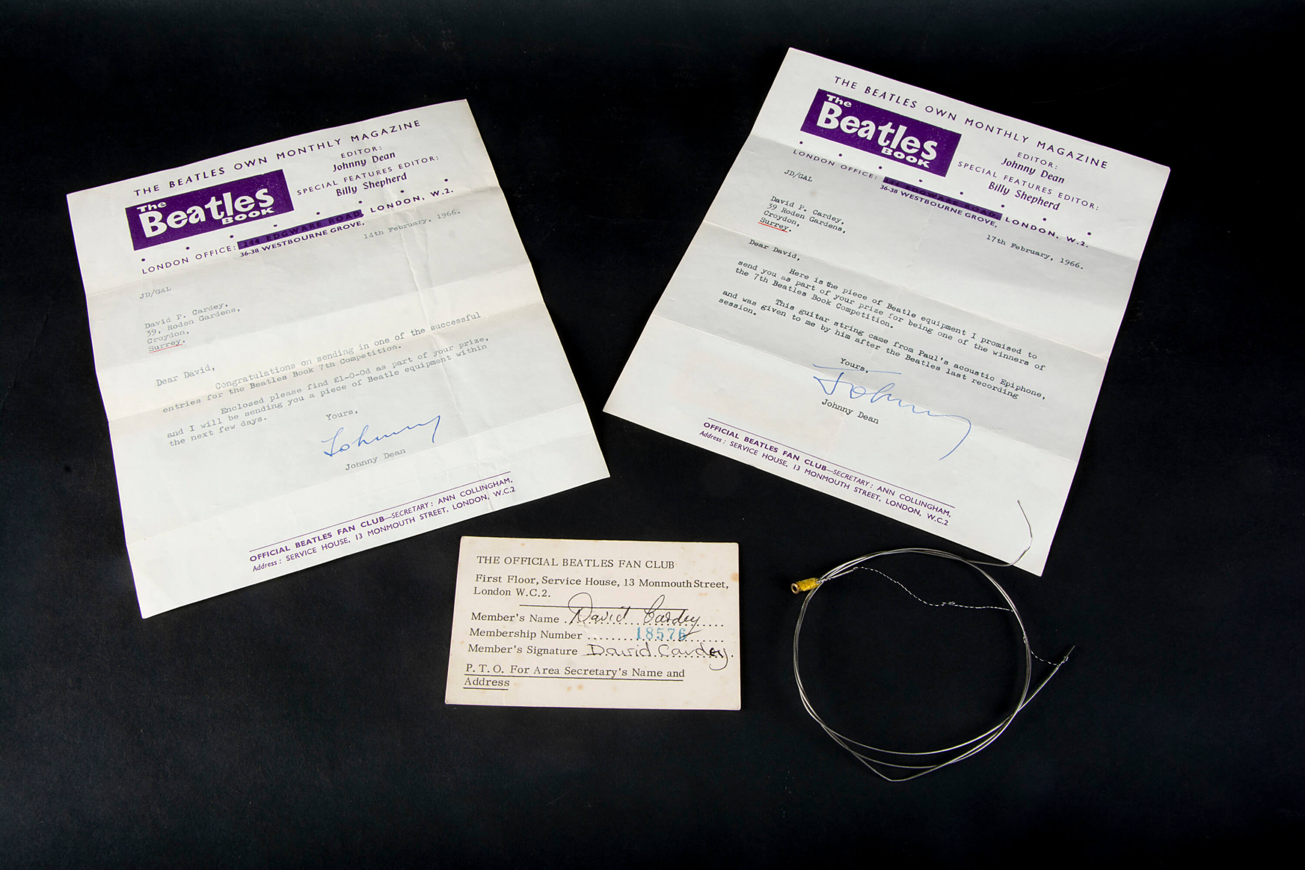 Guitar string and letters