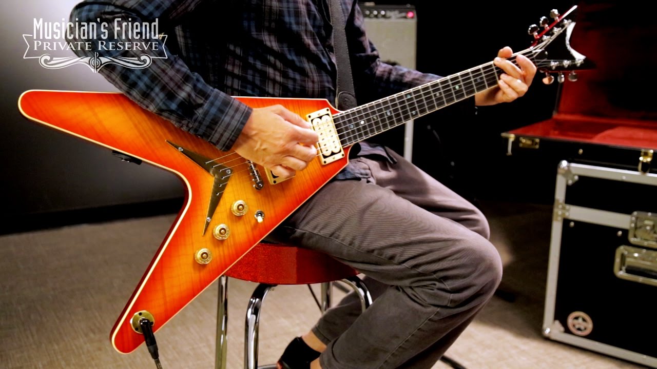 Dean USA V 1977 Electric Guitar, Transparent Cherry Burst - YouTube