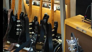 David Gilmour&rsquo;s current go-to guitar arsenal, including a few familiar-looking black Strats