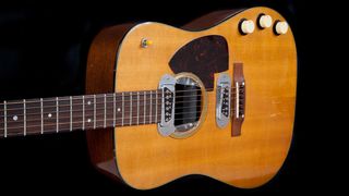 Kurt Cobain's Martin D-18E, later to become the most expensive guitar ever sold at auction