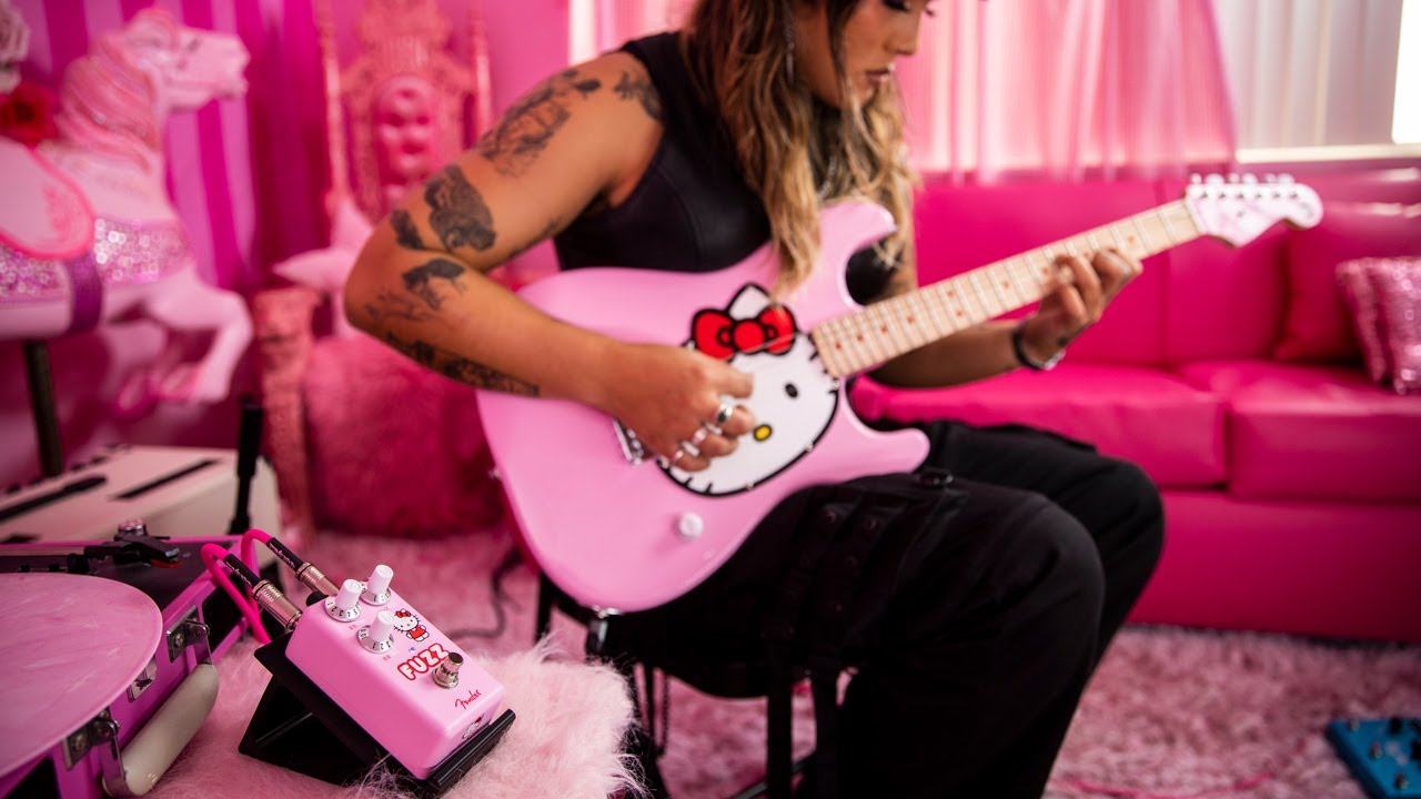 Squier Hello Kitty Stratocaster and Fender x Hello Kitty Fuzz Pedal | Demo with Vixen's Diary - YouTube