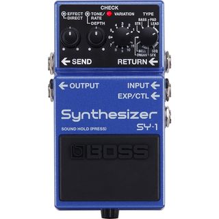 A Boss SY-1 Synthesizer guitar pedal