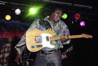 Albert Collins performs at the South Bay Blues Awards in Santa Clara, California on November 15, 1992