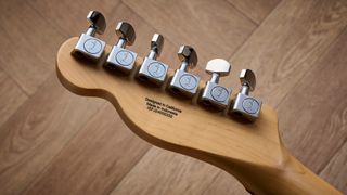 The back of the headstock on the Fender Standard Telecaster