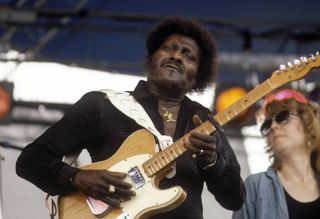 Albert Collins performs at the New Orleans Jazz & Heritage Festival in New Orleans, Louisiana on April 23, 1988
