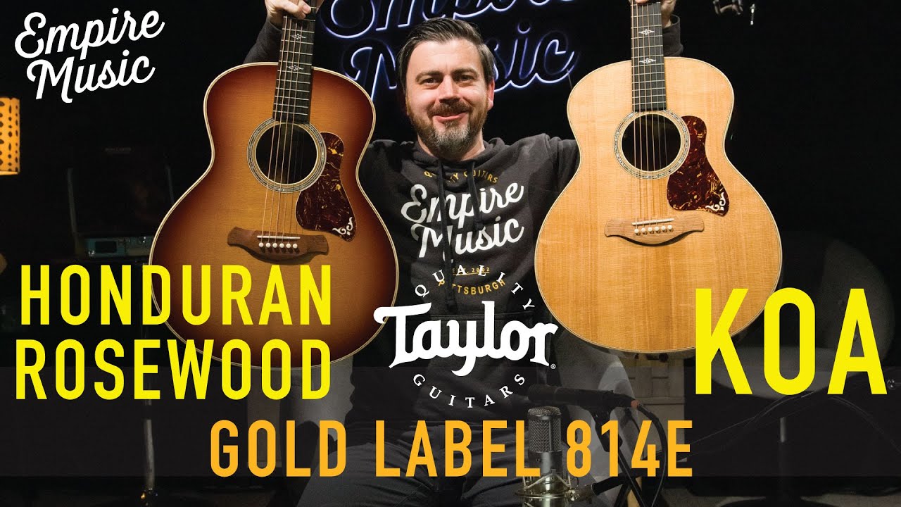 Comparing the NEW Taylor Gold Label 814E Models // Honduran Rosewood vs. Koa - YouTube