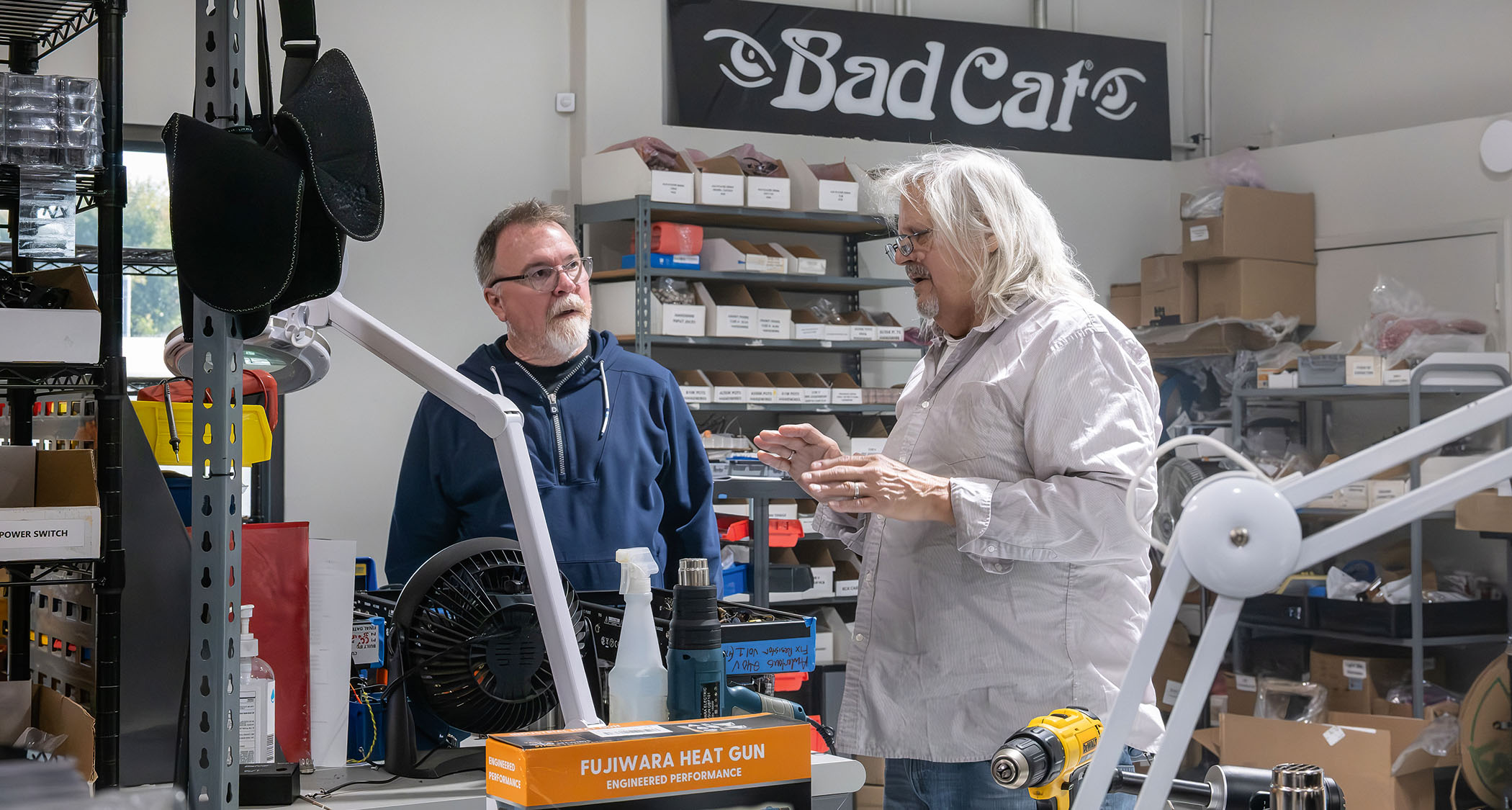 Bad Cat's late amp designer Mark Sampson on the shop floor: Sampson is widely credited as being one of the godfather's of the boutique amp movement.