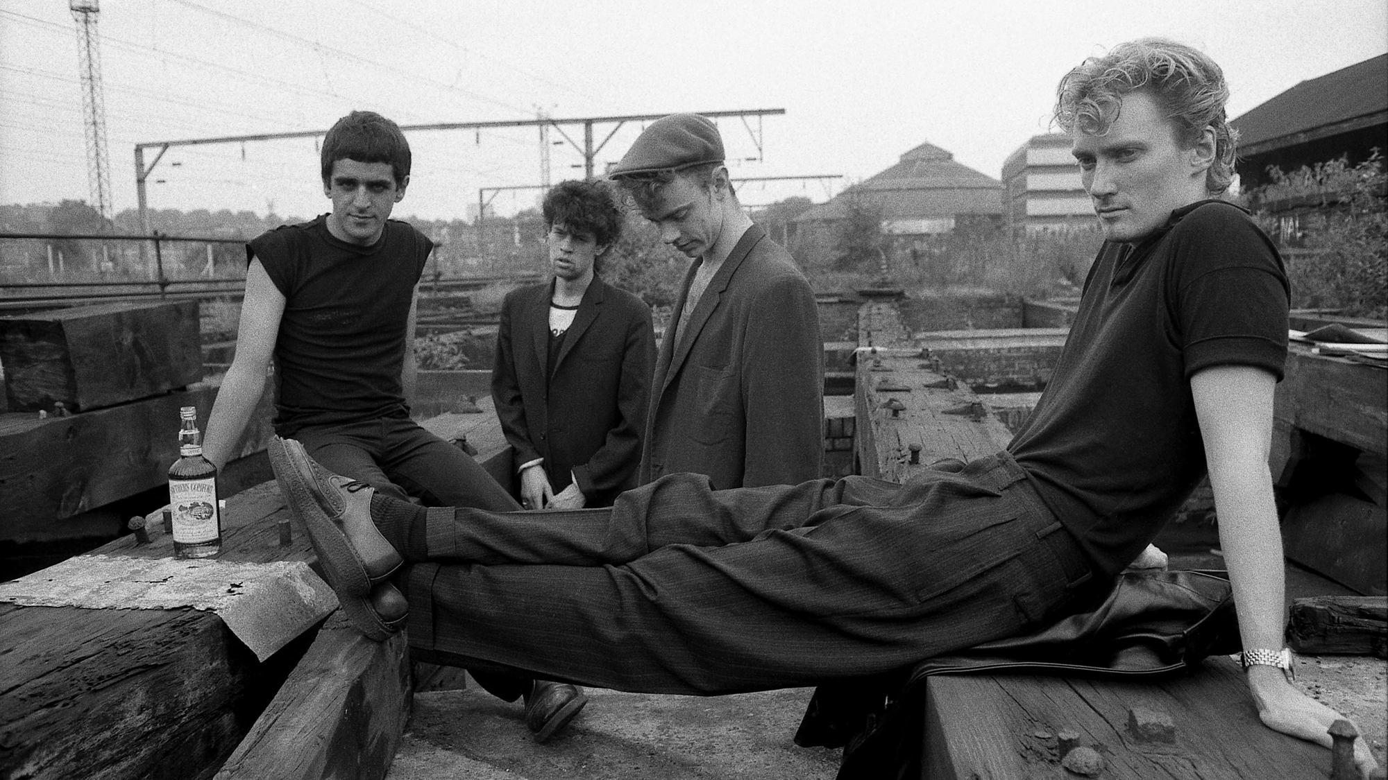 Post-punk pop band "Killing Joke" pose for a portrait on July 2, 1982 in Camden, England. (L-R) Jaz Coleman, Paul Raven, "Big" Paul Ferguson, Geordie Walker.