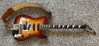 a modified Charvel electric guitar