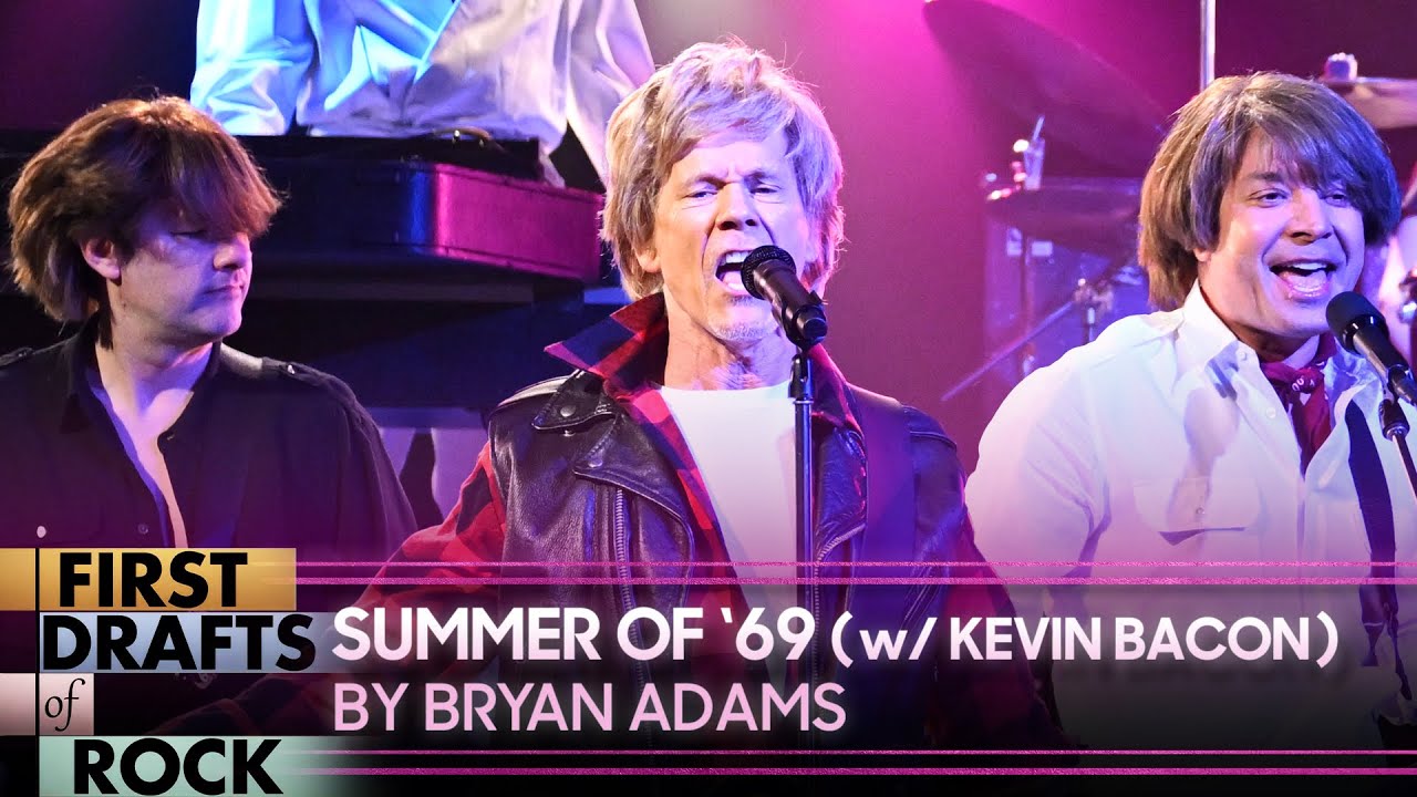 First Drafts of Rock: Summer of '69 (w/ Kevin Bacon) | The Tonight Show Starring Jimmy Fallon - YouTube