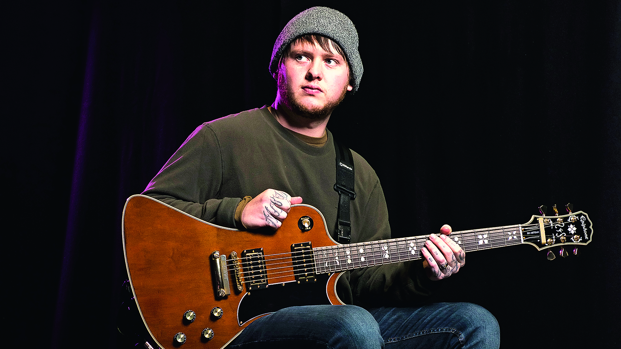 Lee Malia with his Epiphone RD