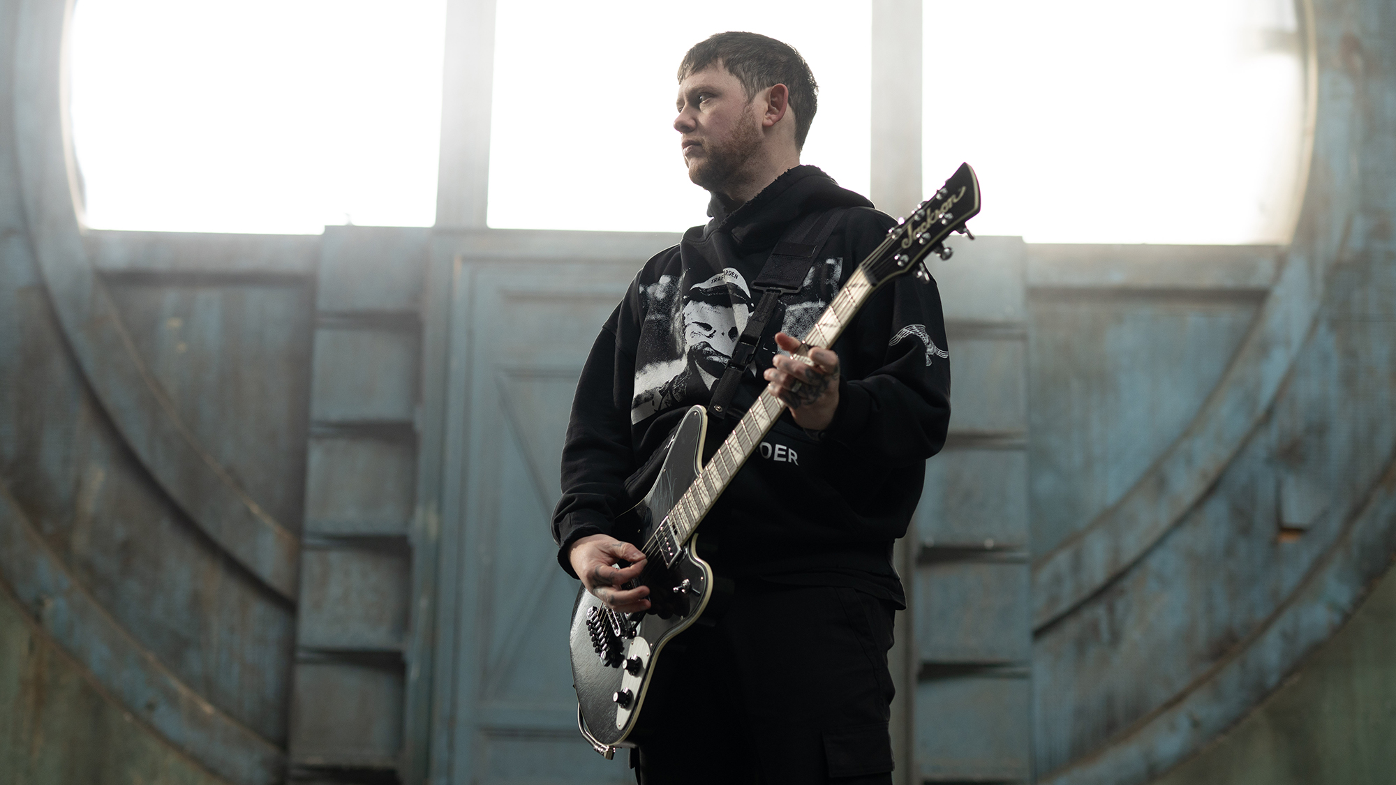 Lee Malia with his Jackson LM-87