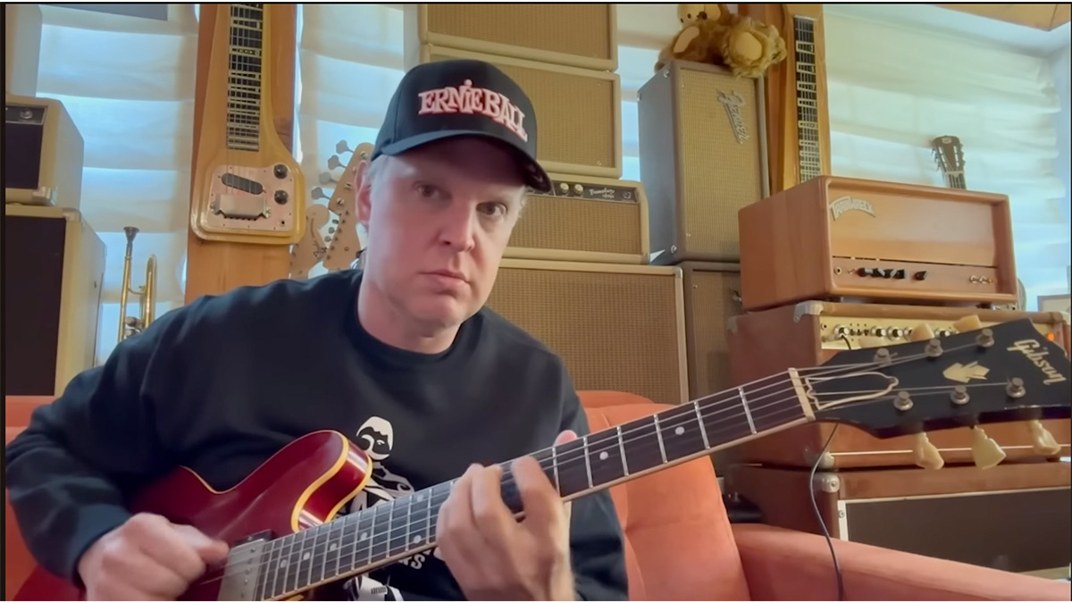 Joe Bonamassa pays tribute to Lowell George &ndash; and his legendary Dumble; he plays a Gibson ES-335 and there is a wall of vintage amplifiers behind him.
