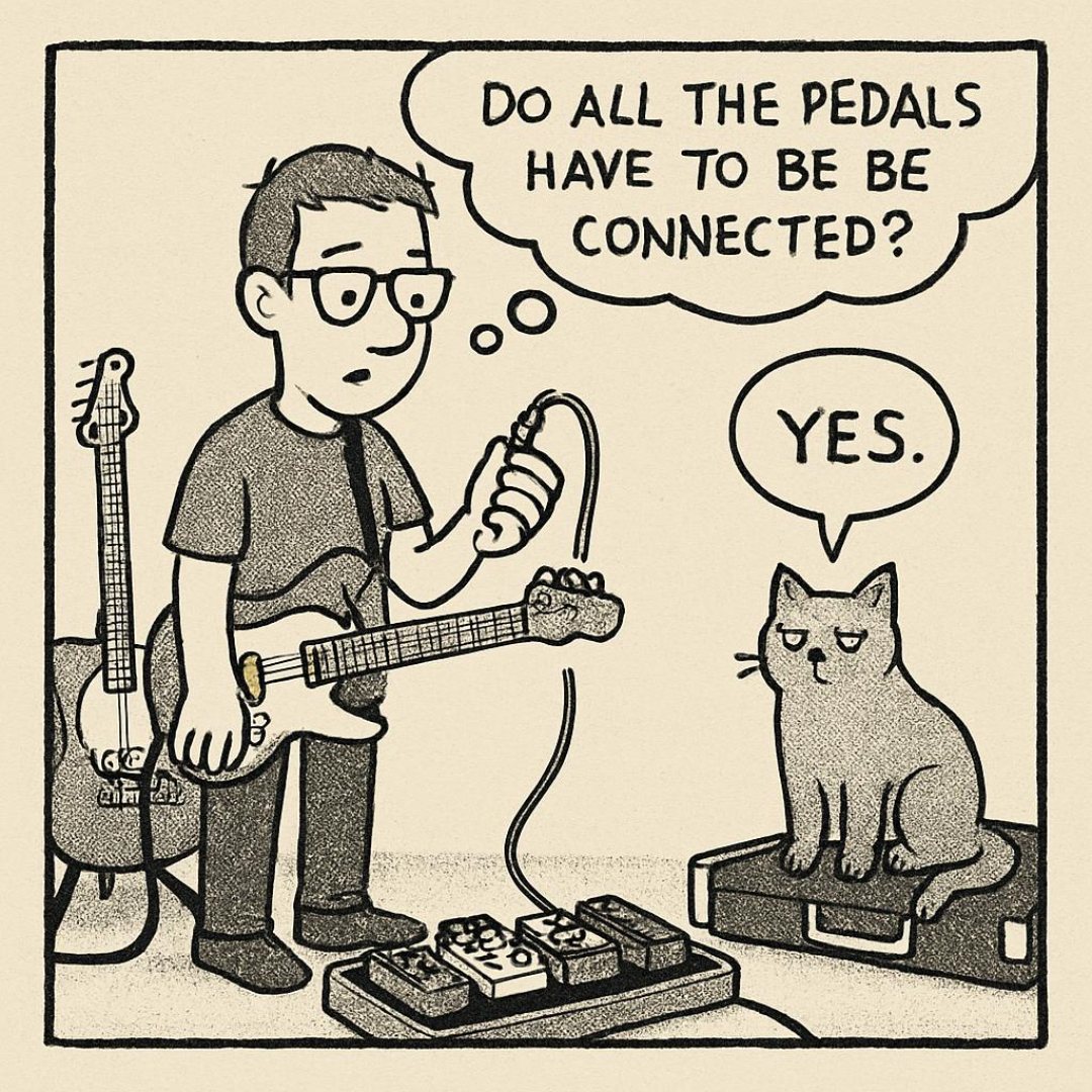 String Theory #43: The Pedalboard Is Complete (For Now) cartoon image
